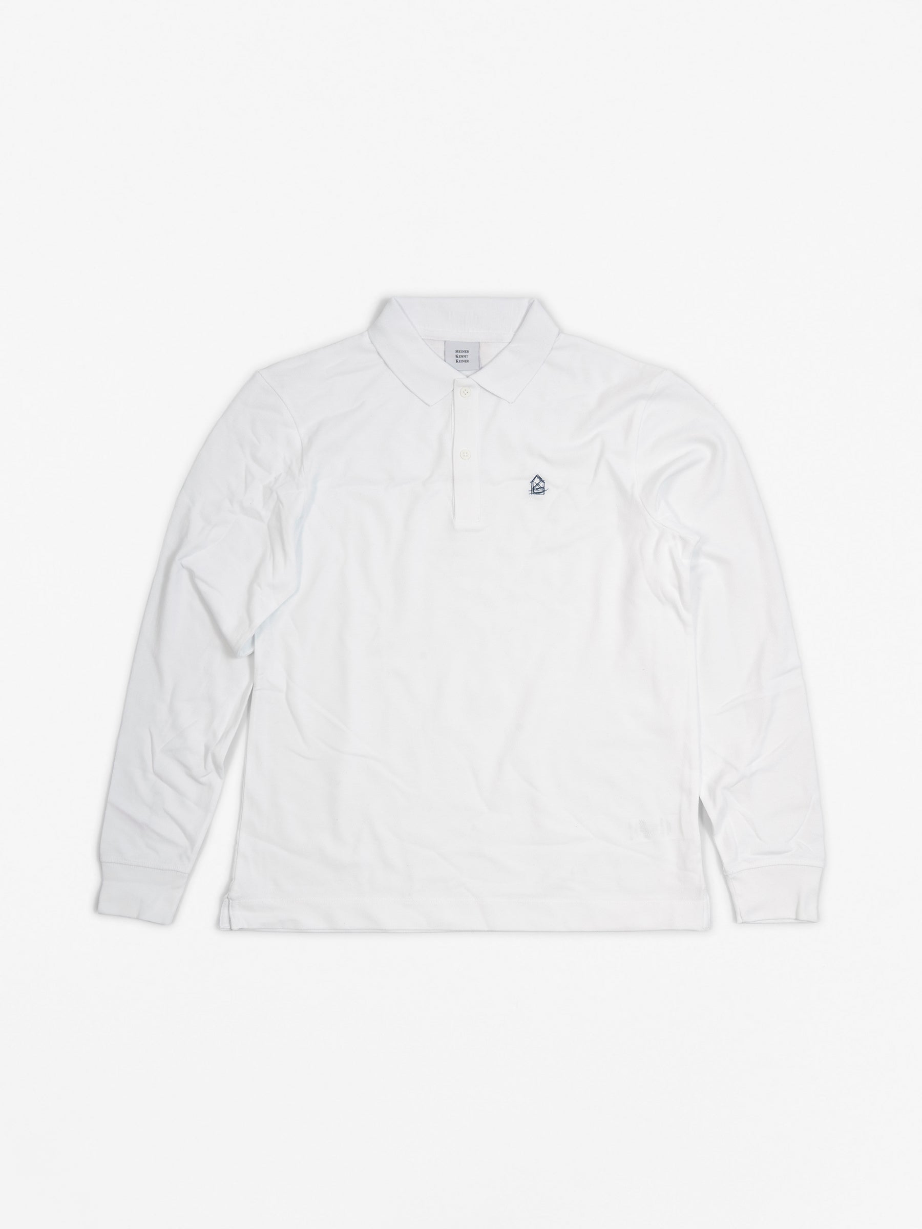 Langarm Polo Weiß